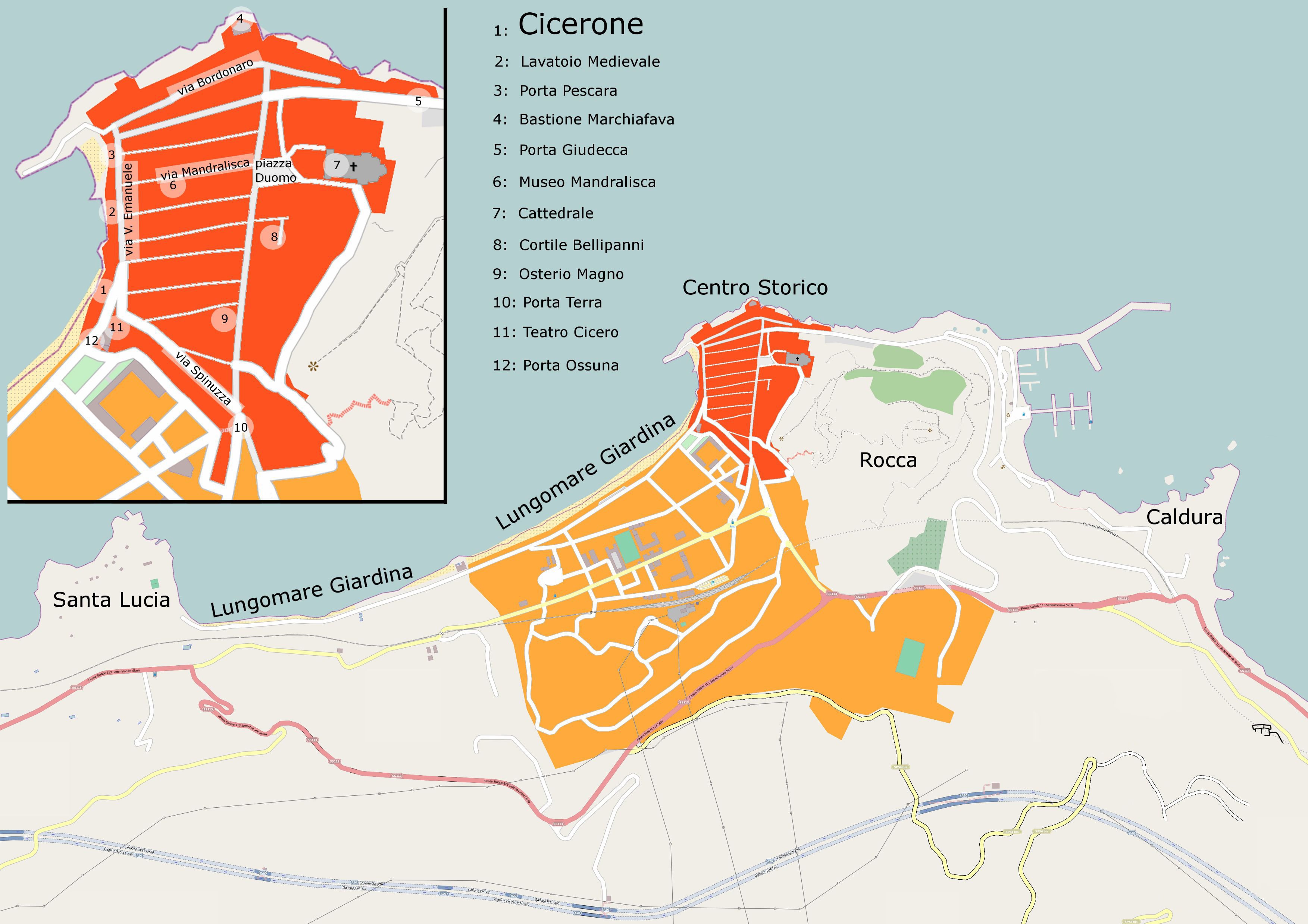 tourist map of cefalu
