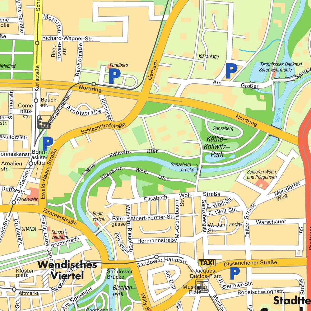 Stadtplan von Cottbus | Detaillierte gedruckte Karten von Cottbus