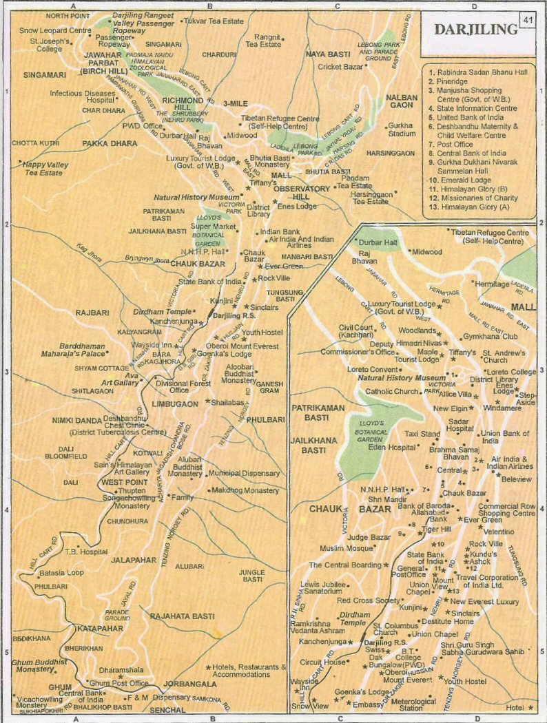 darjeeling district tourist map