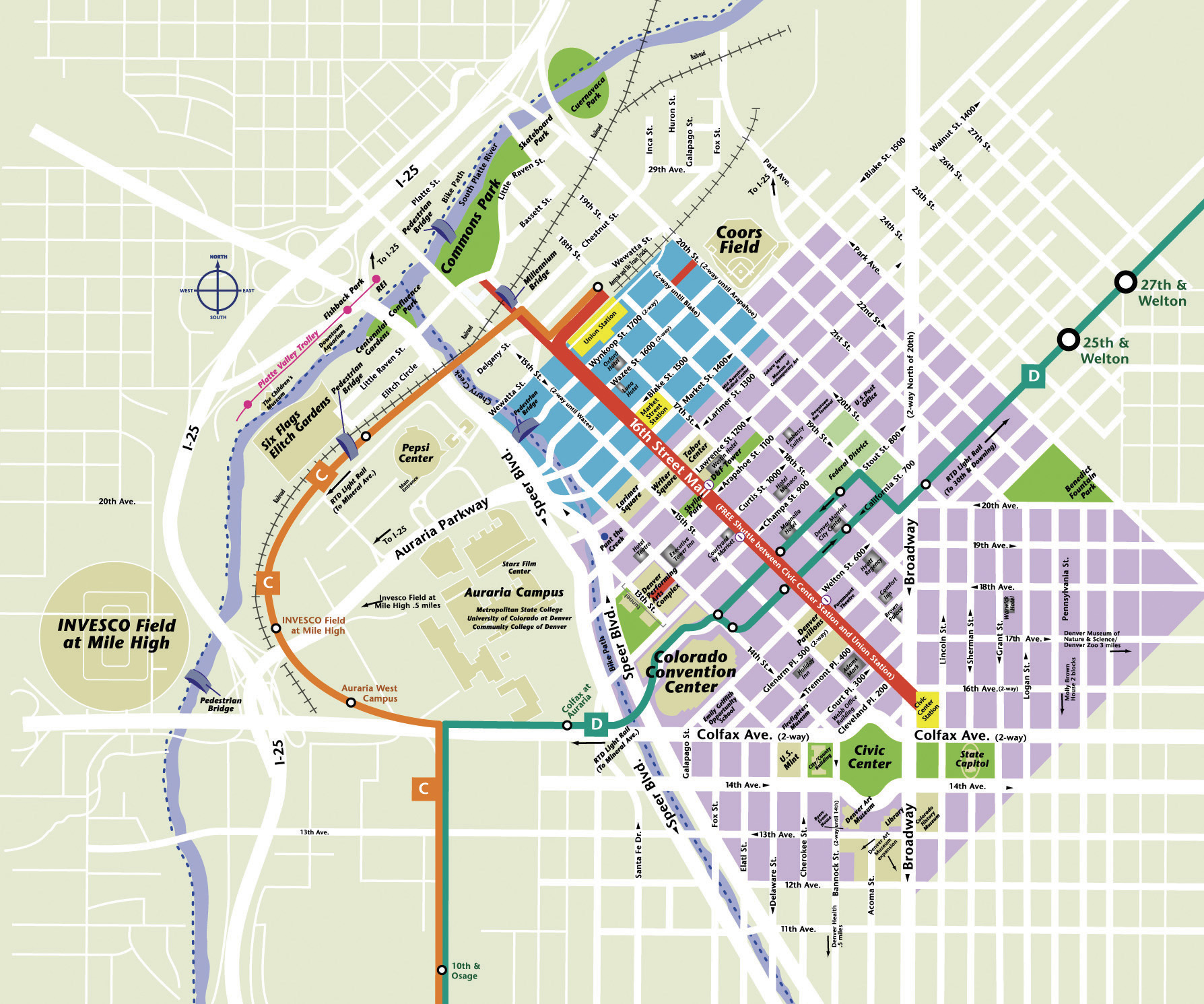 Large Denver Maps for Free Download and Print HighResolution and
