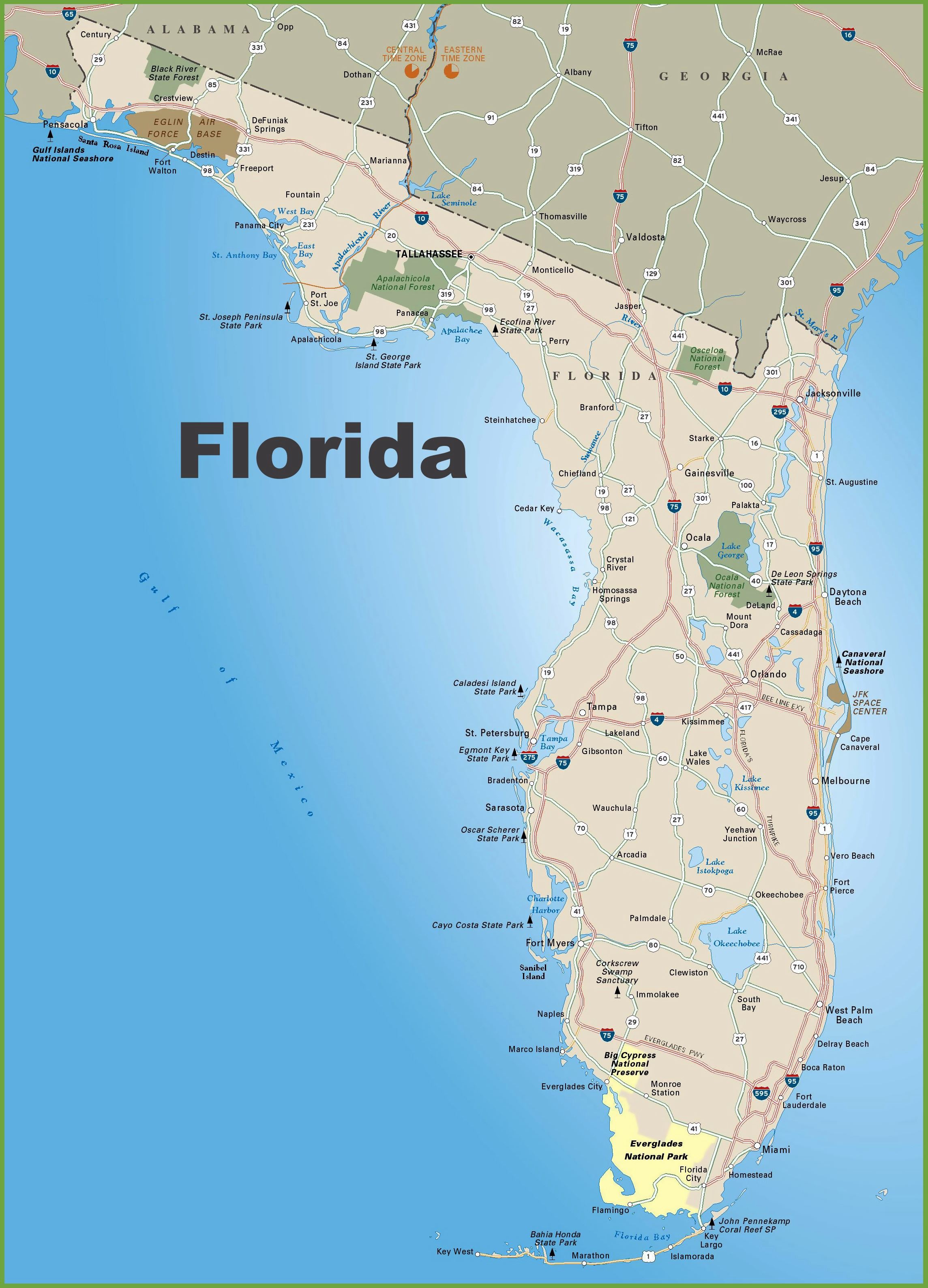 Caso Wardian asignar mucho Mapas Detallados de Florida para Descargar Gratis e Imprimir
