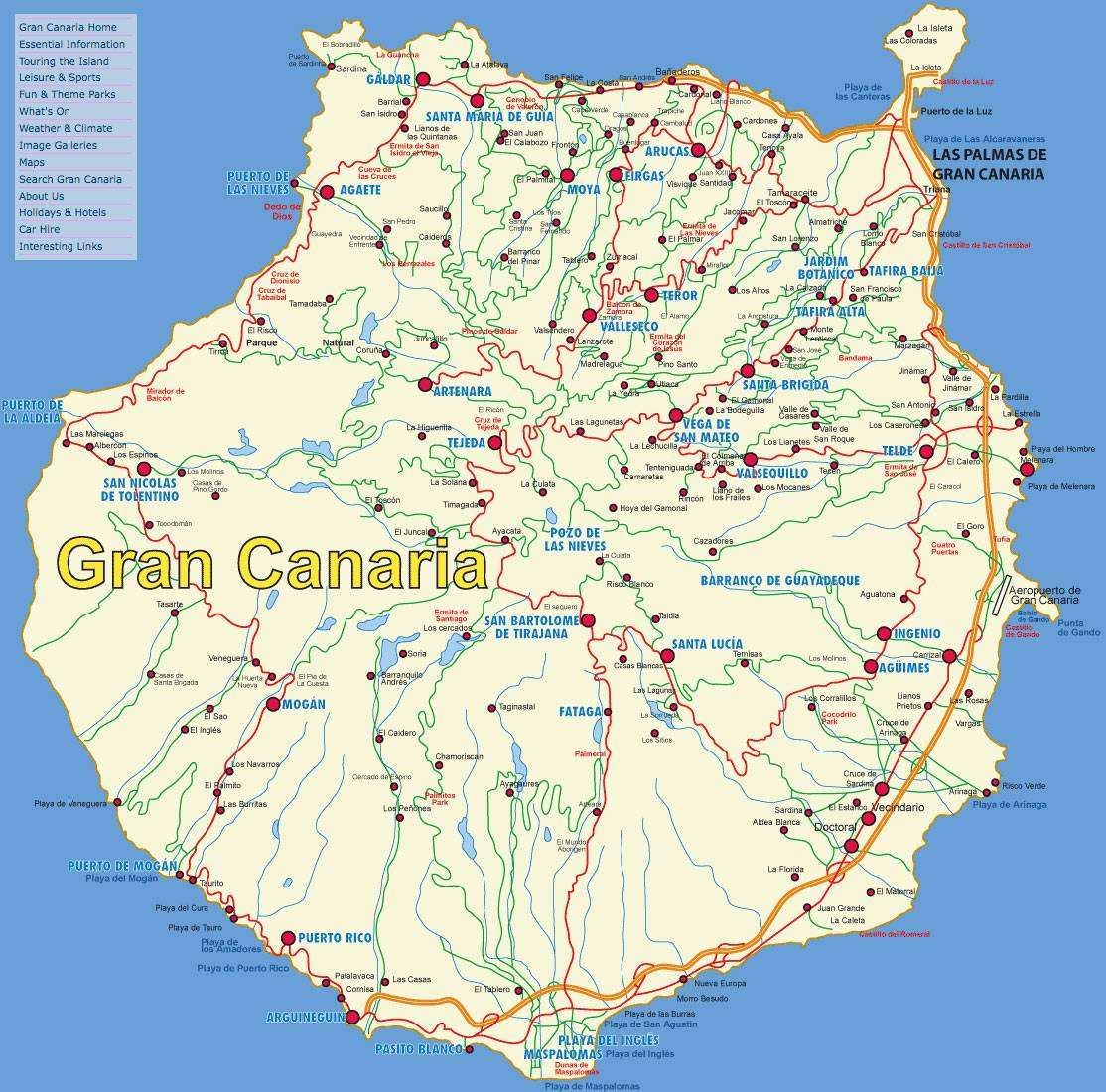 Large Gran Canaria Maps for Free Download and Print | High-Resolution