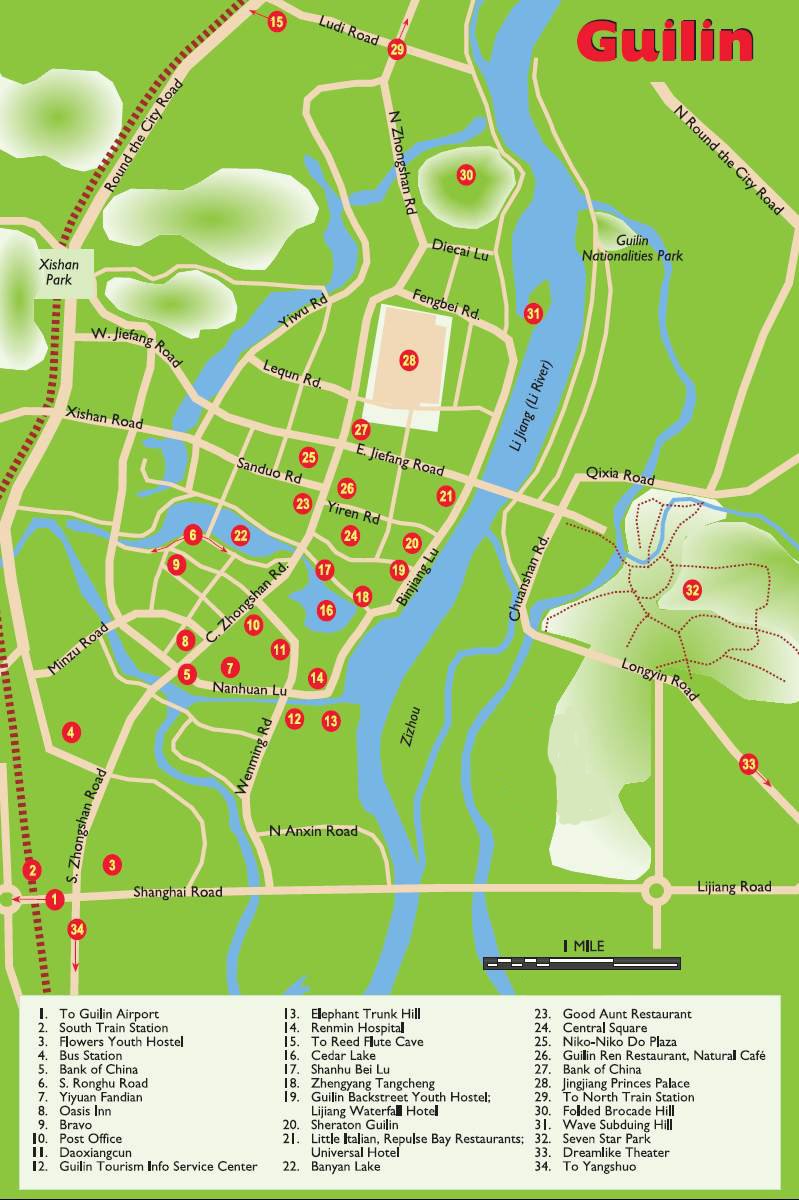 guilin tourist map