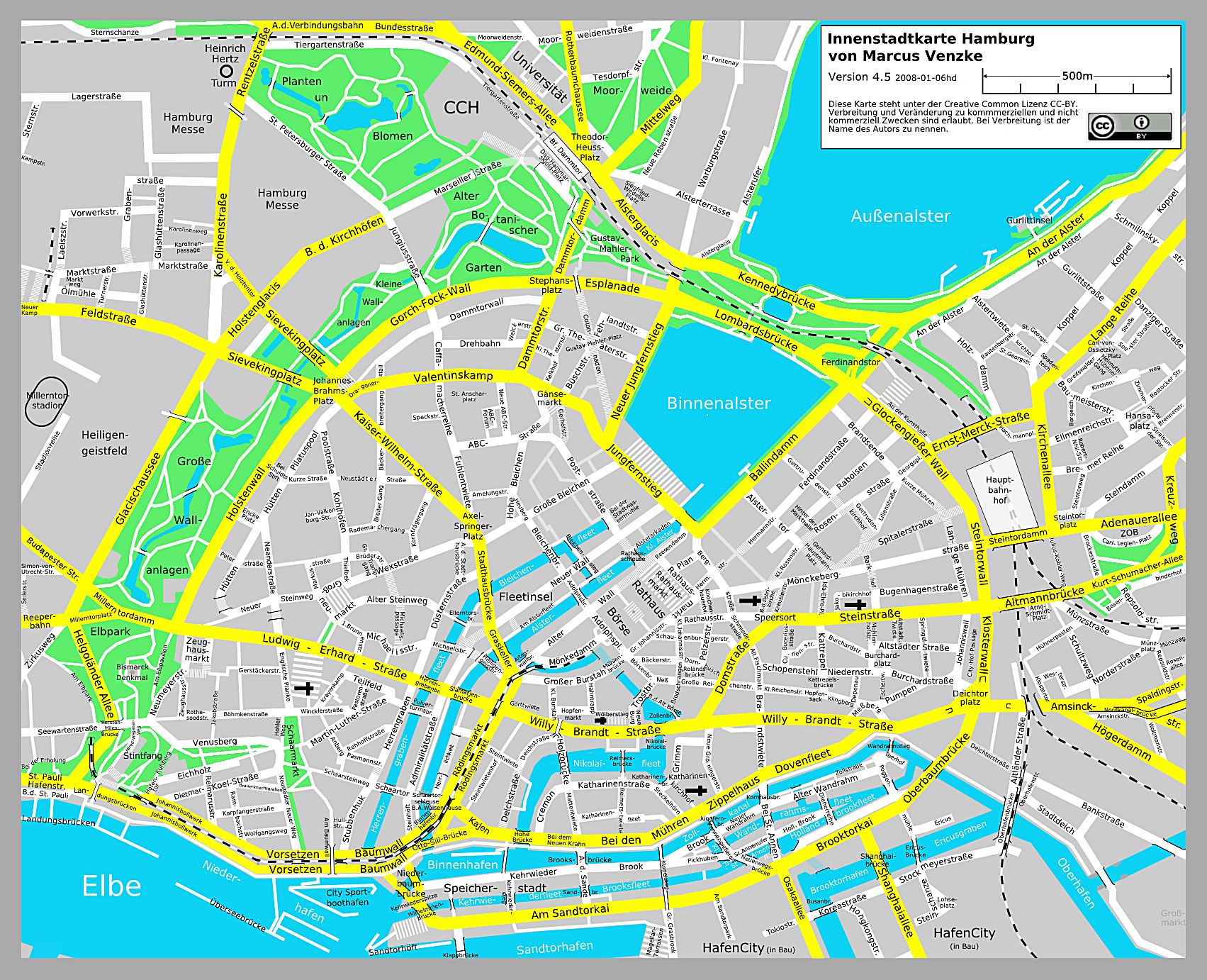 Stadtplan Von Hamburg Detaillierte Gedruckte Karten Von Hamburg Deutschland Der Herunterladenmoglichkeit