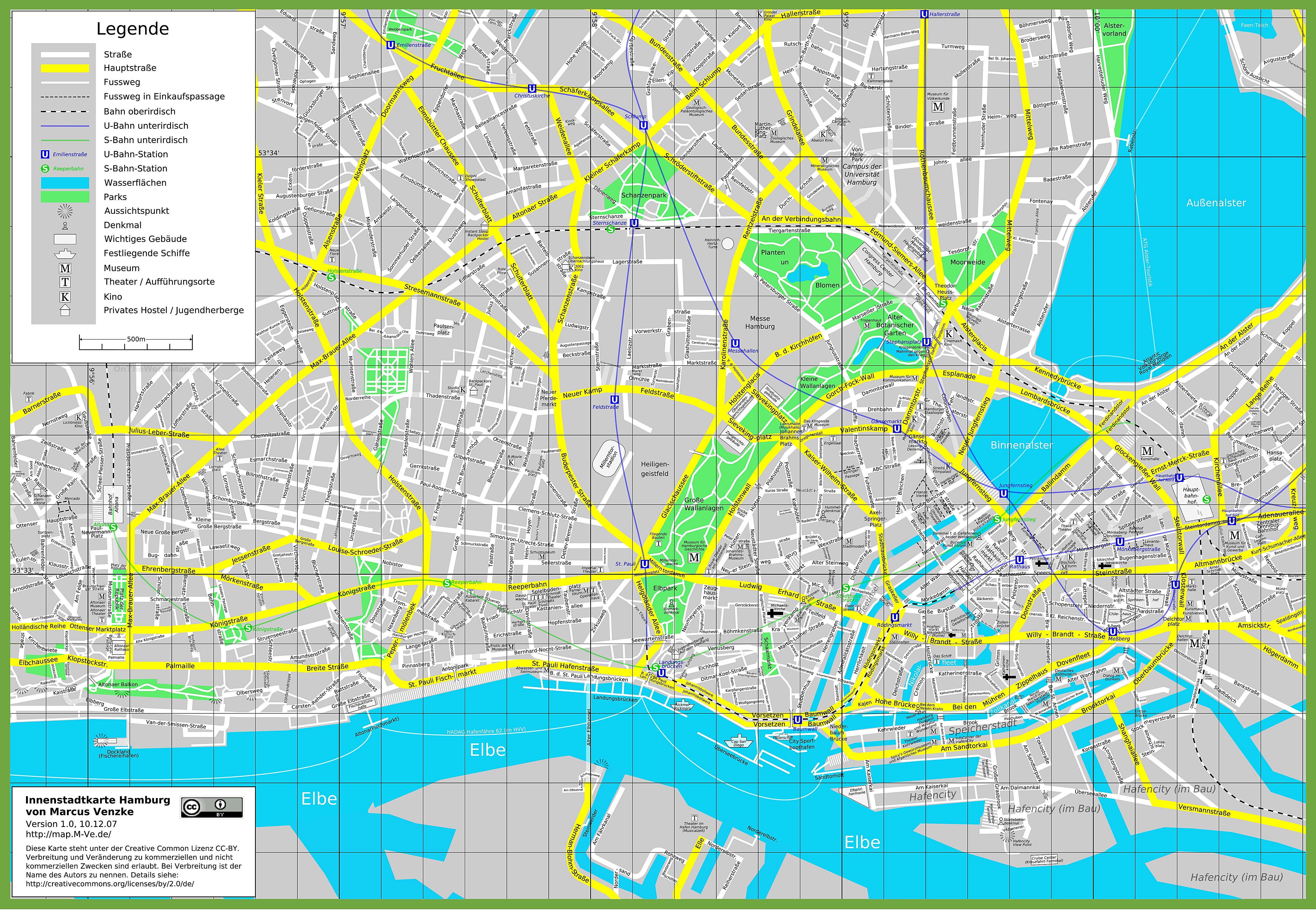 Stadtplan Von Hamburg Detaillierte Gedruckte Karten Von Hamburg Deutschland Der Herunterladenmoglichkeit