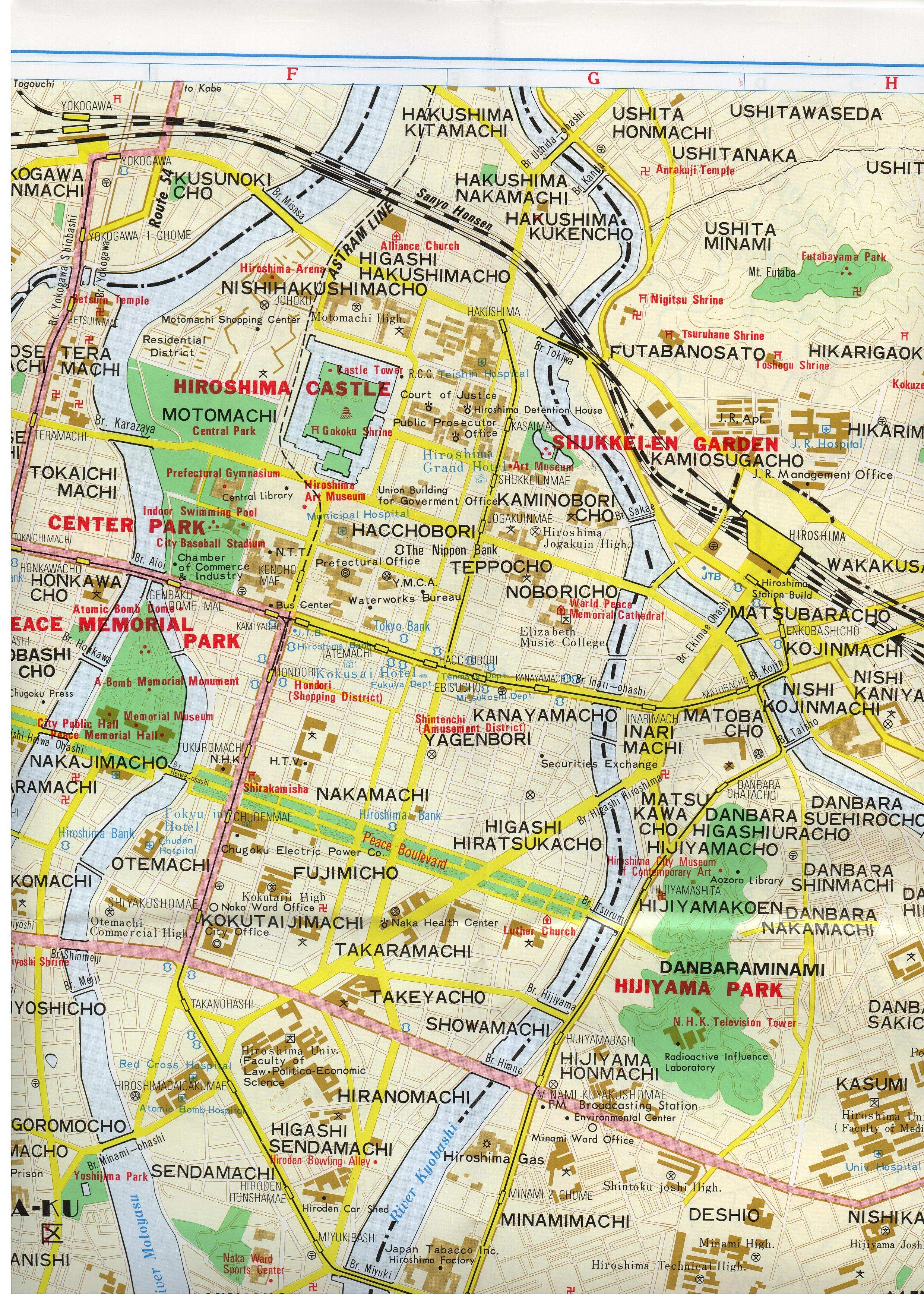 hiroshima tourist attractions map