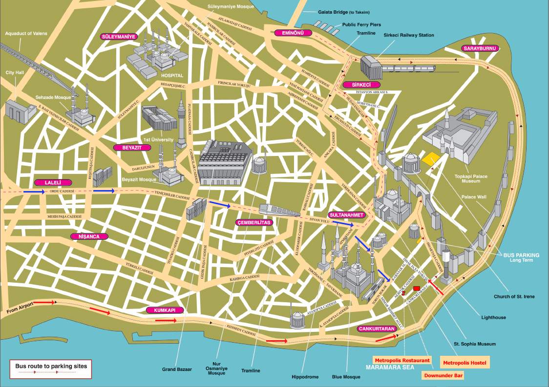 istanbul city tourist map