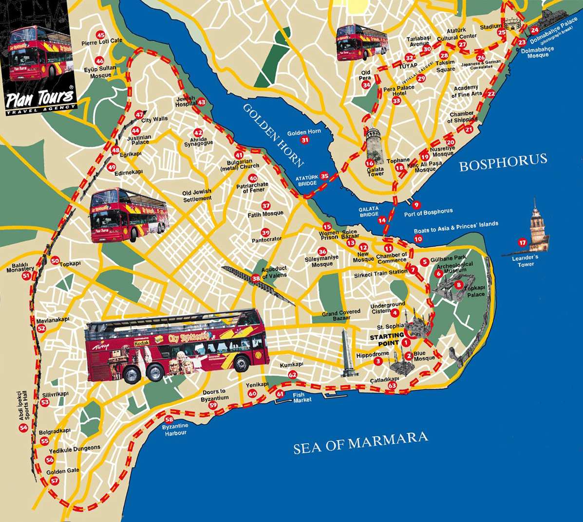 istanbul tourism map