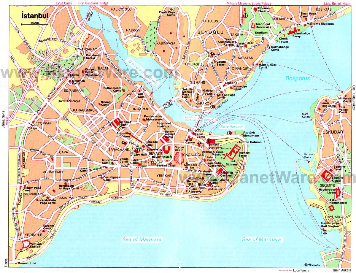 istanbul city map tourist