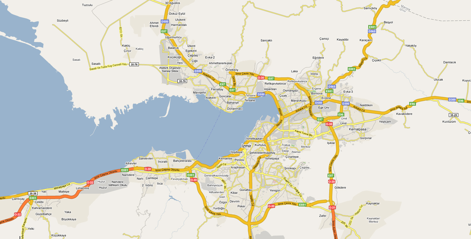 Turkey izmir map of Map
