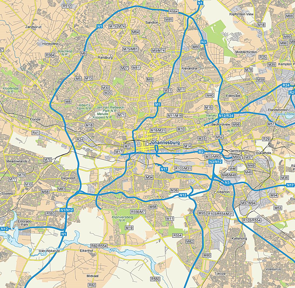 Johannesburg City Map