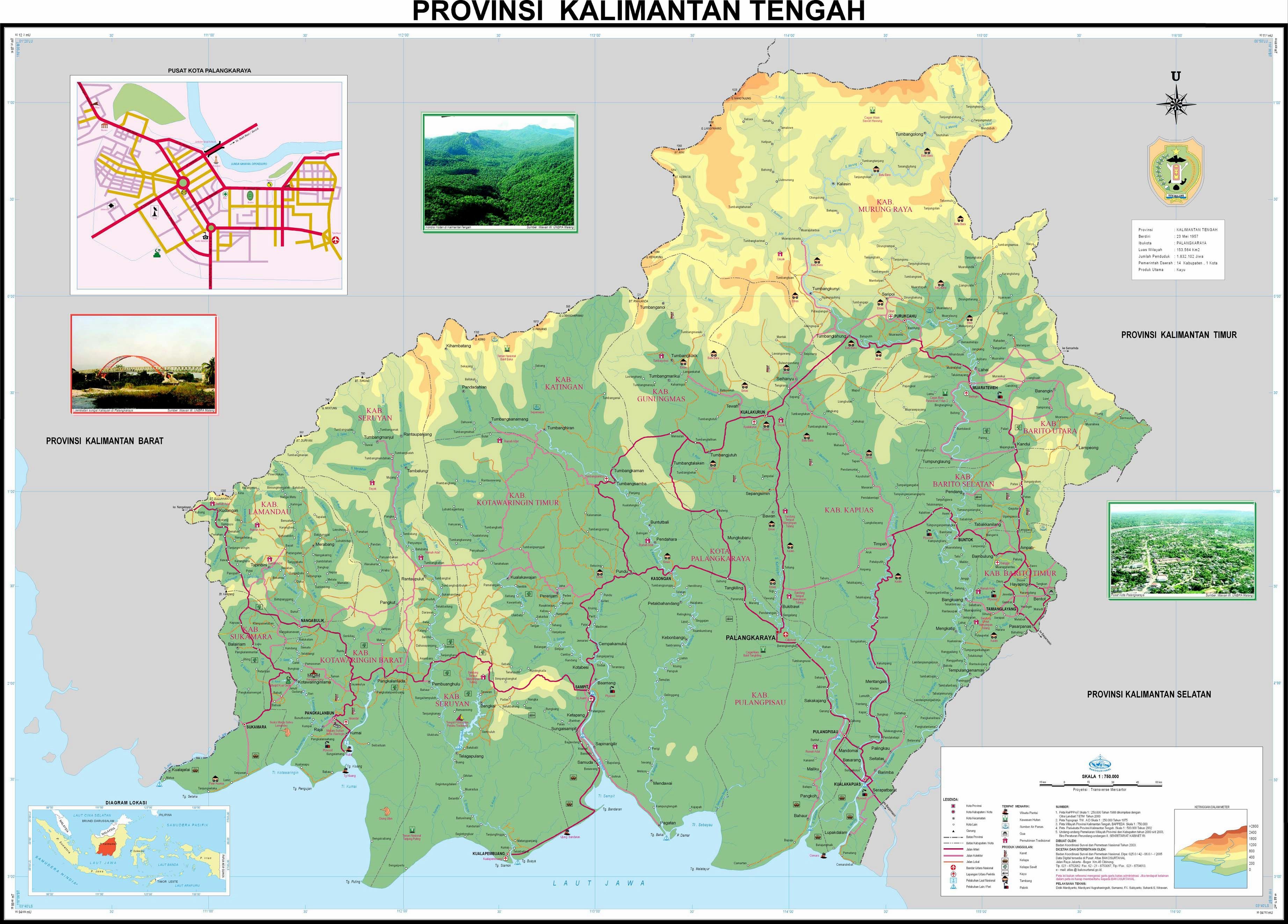 Large Kalimantan  Island Maps for Free Download and Print 