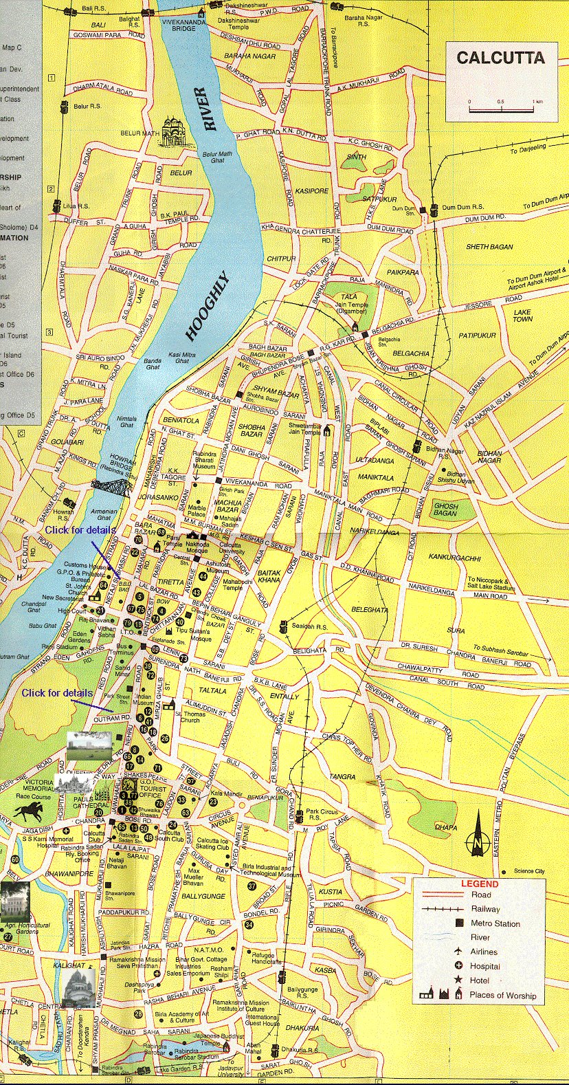 kolkata tourist places in map