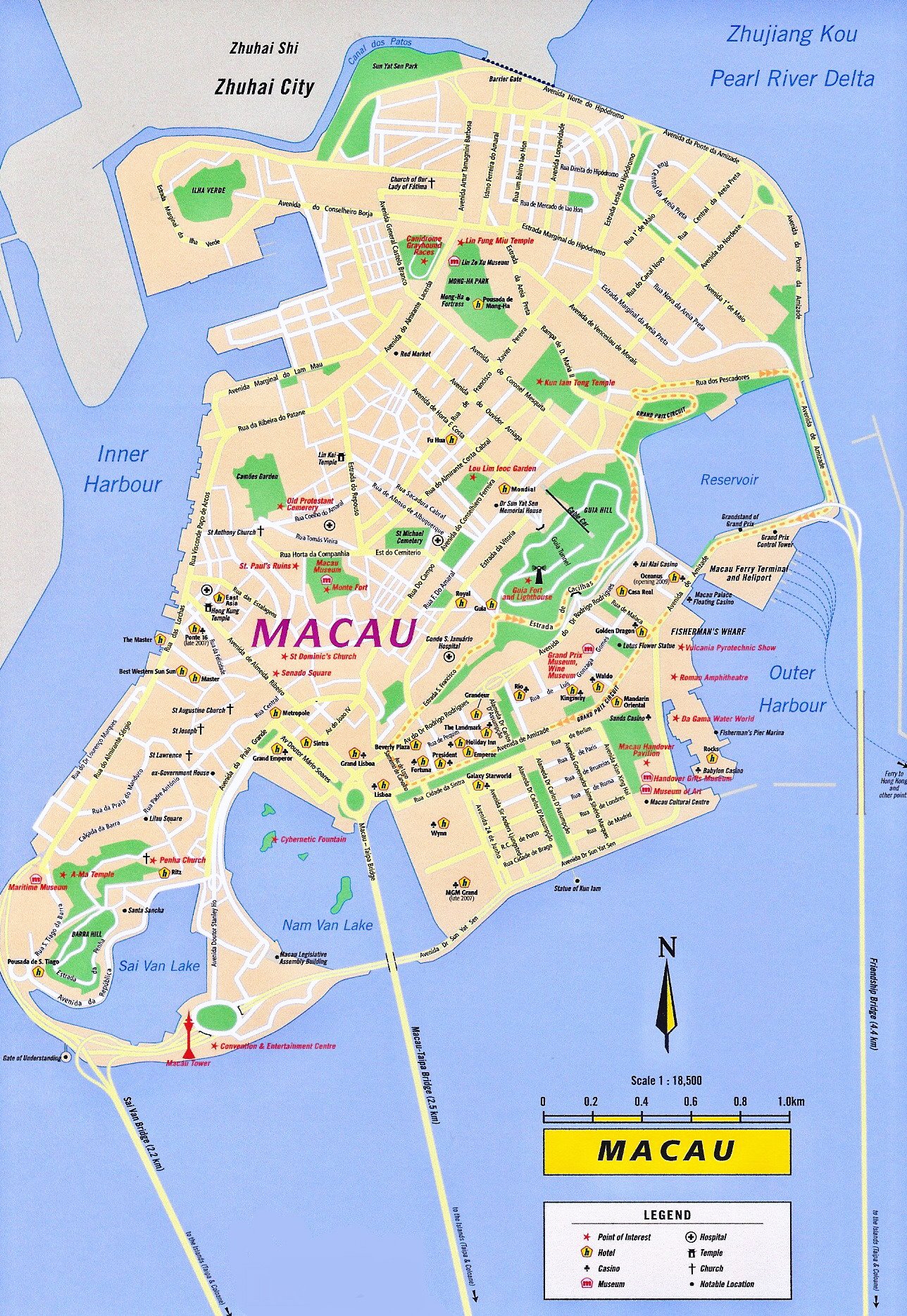 Macau Tourist Map Macau Map With Tourist Attractions 2022 | Images and ...
