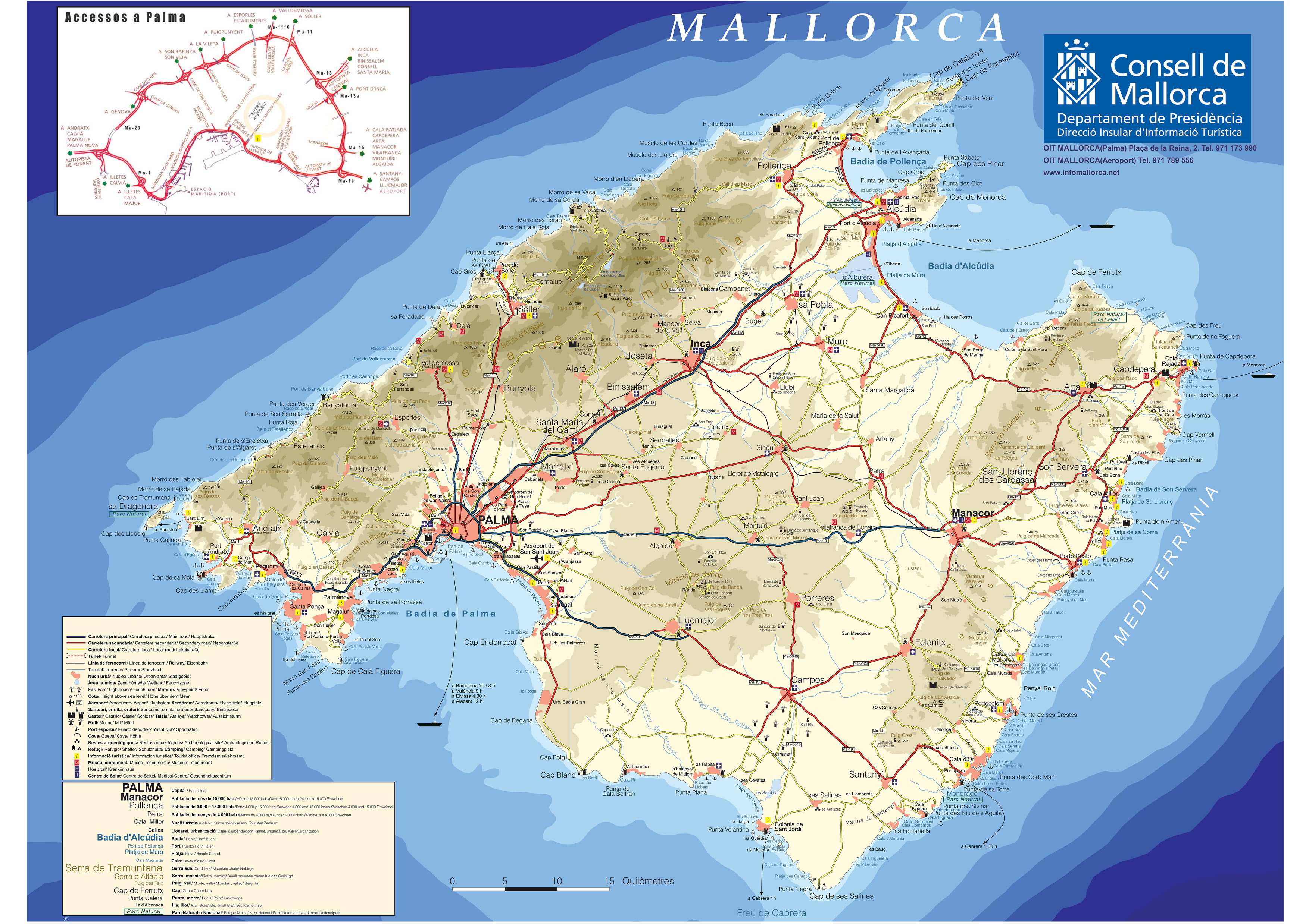 tourist map of majorca island