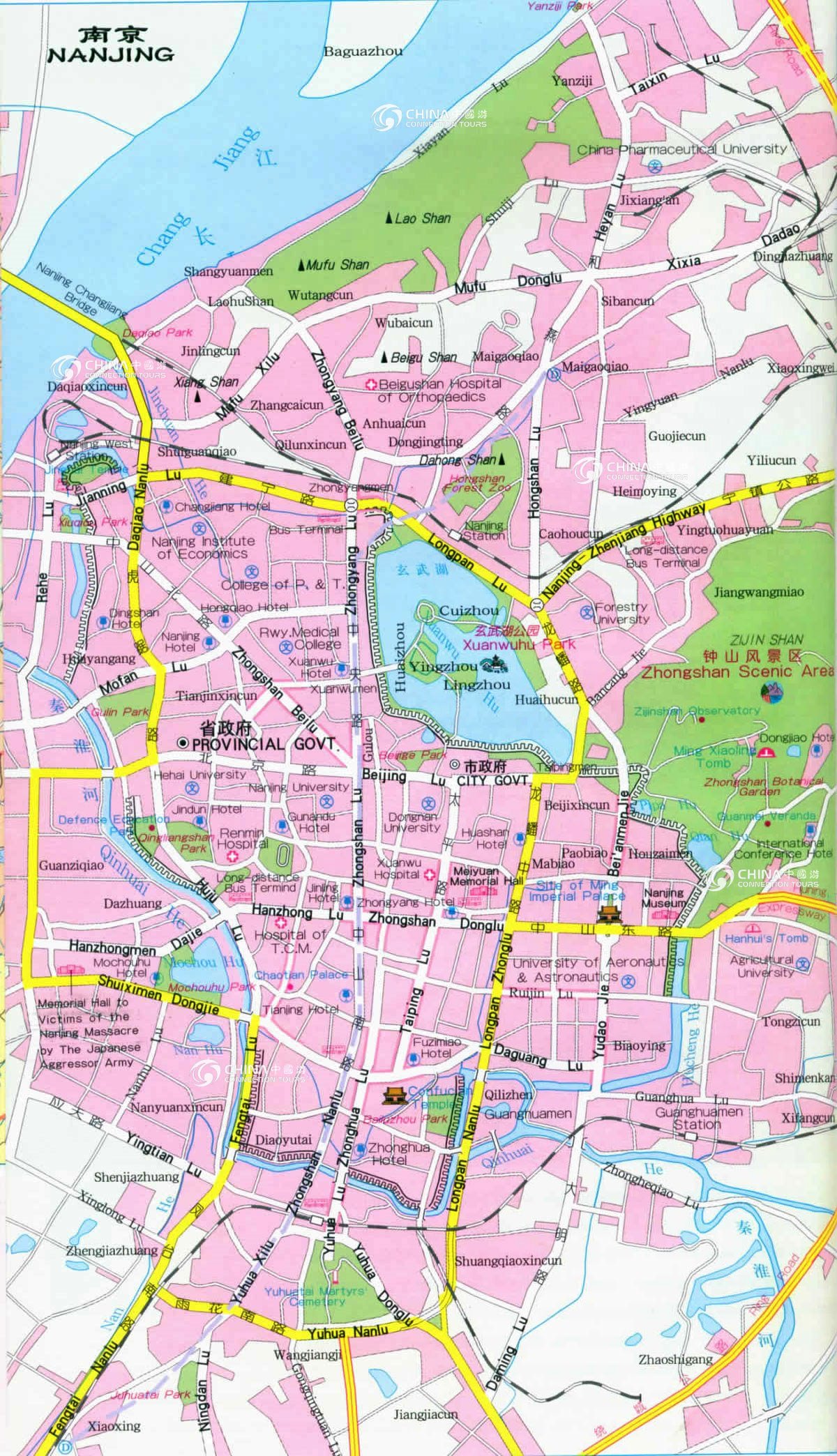 『NANJING TOURIST MAP Publishing 南京』Cartgraphic House／1980年代のもの その他 ...