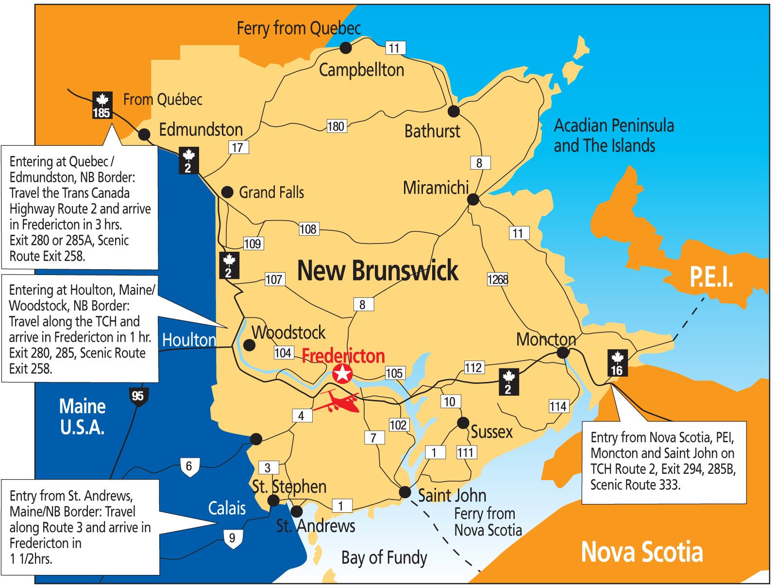 new brunswick tourism map