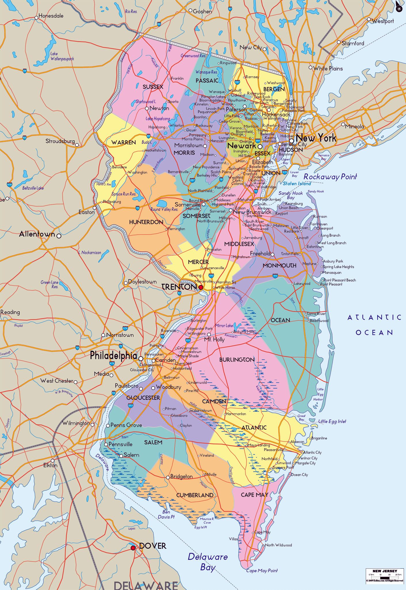 Large New Jersey State Maps for Free Download and Print | High