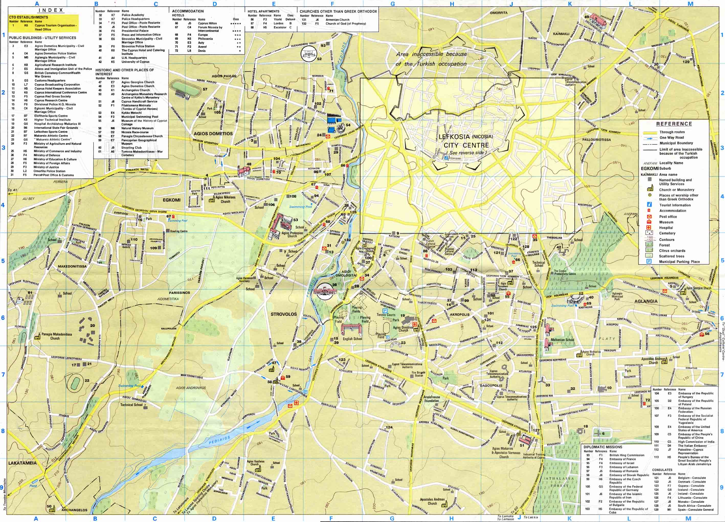 nicosia tourist map