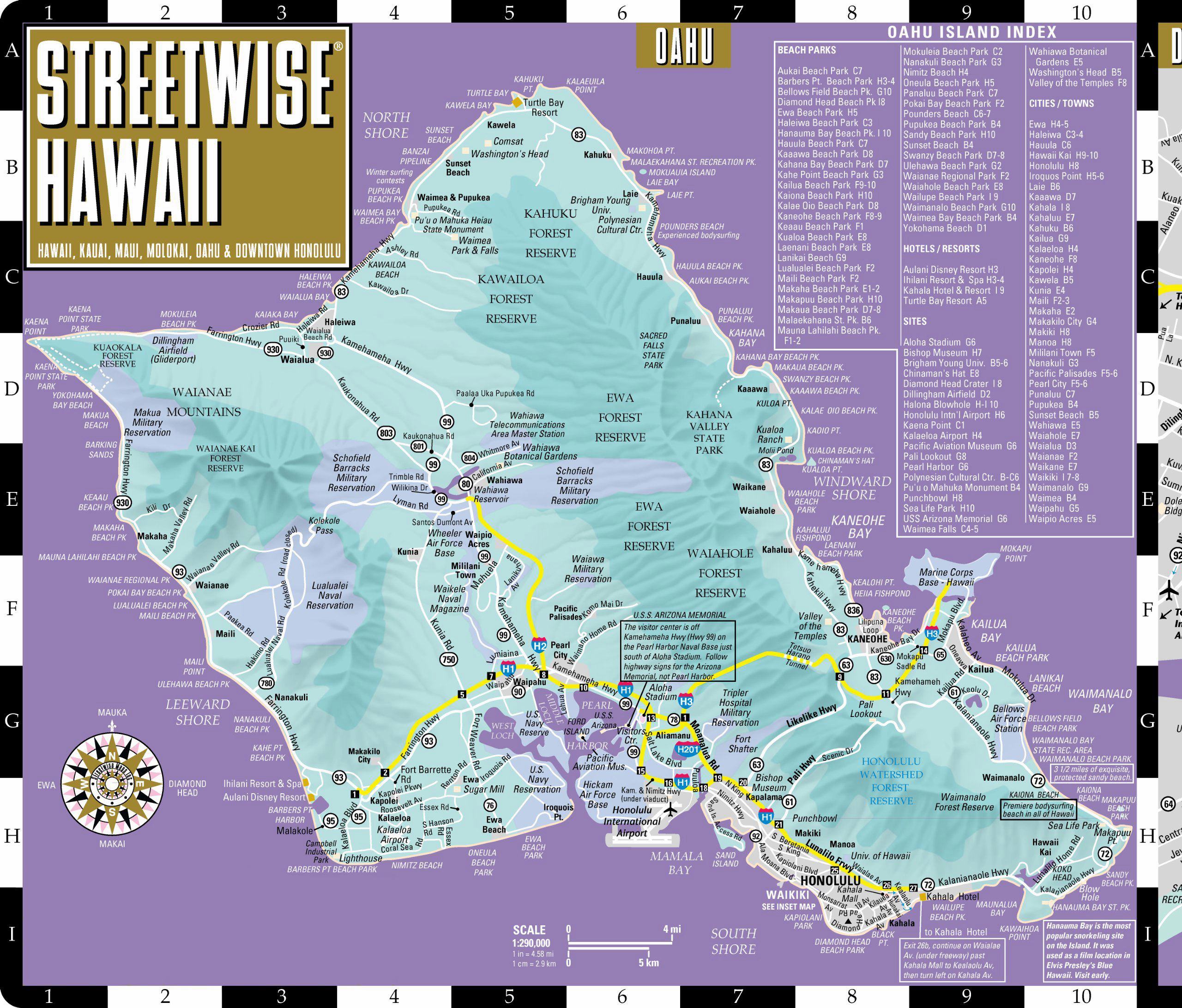 tourist map hawaii