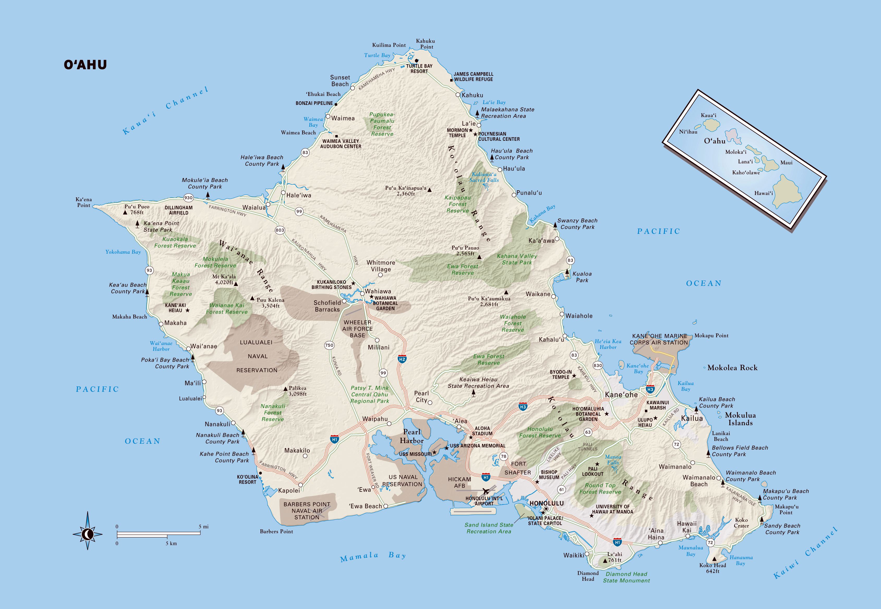 tour map of oahu