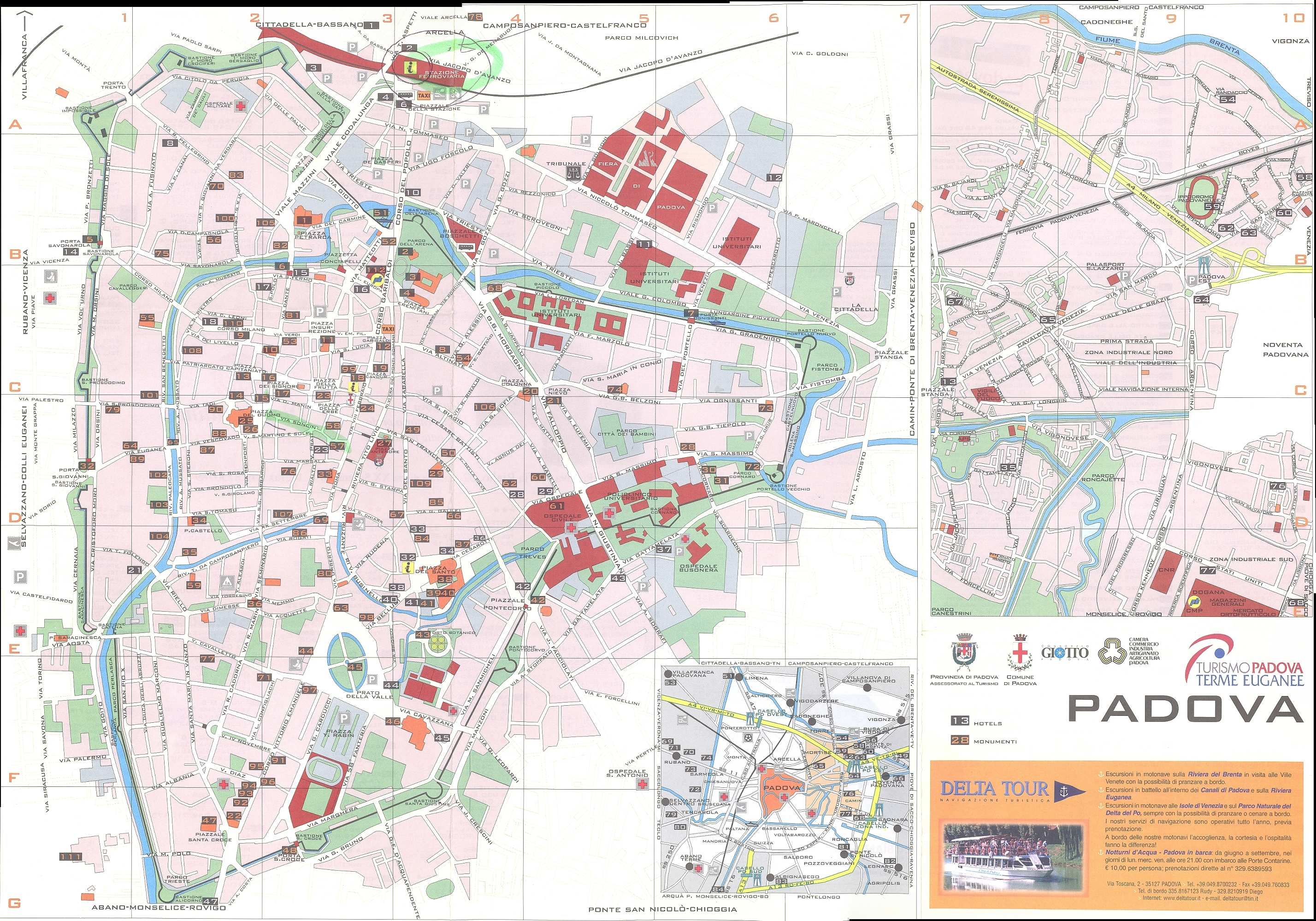 tourist map of padua italy