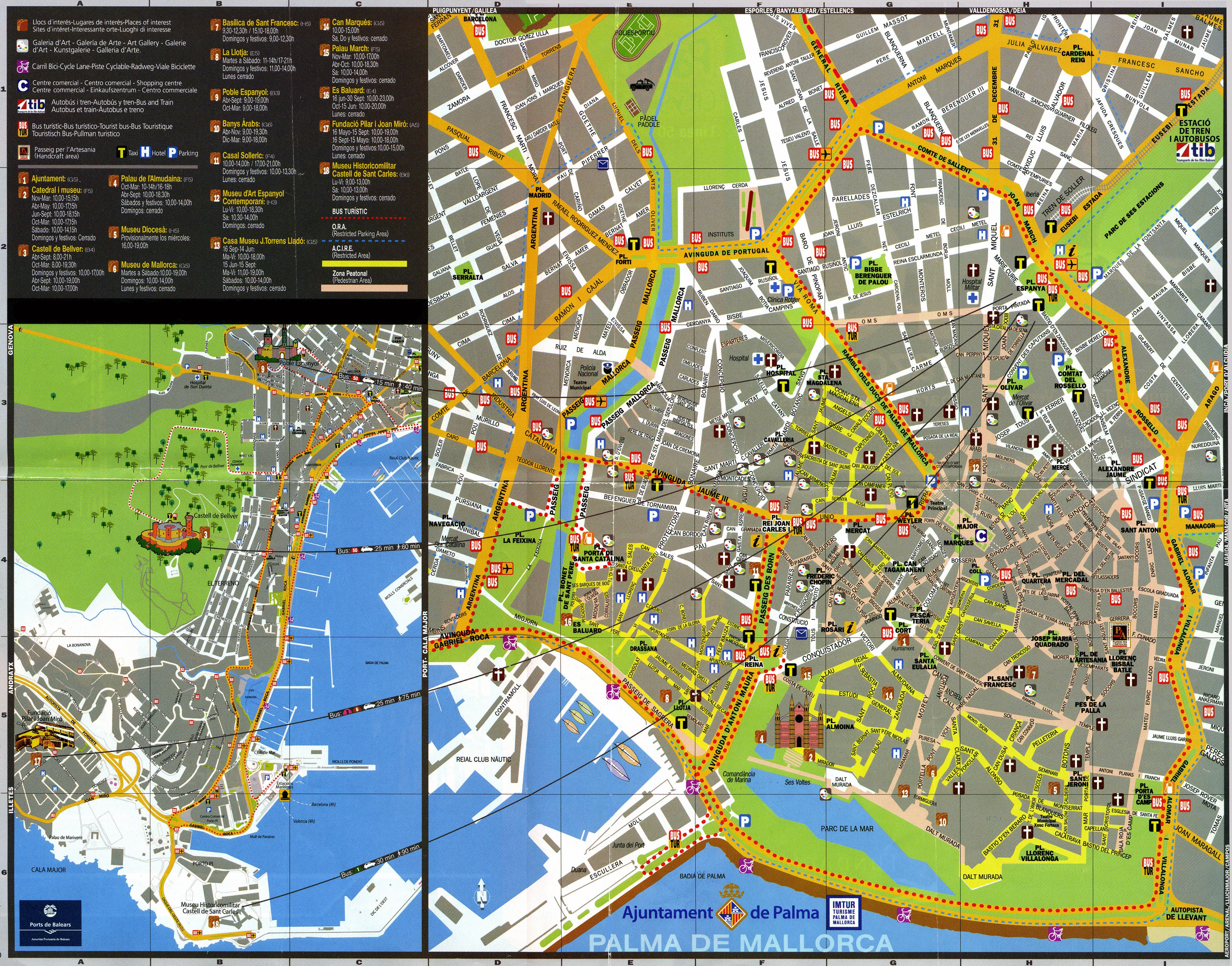 palma de mallorca tourist map