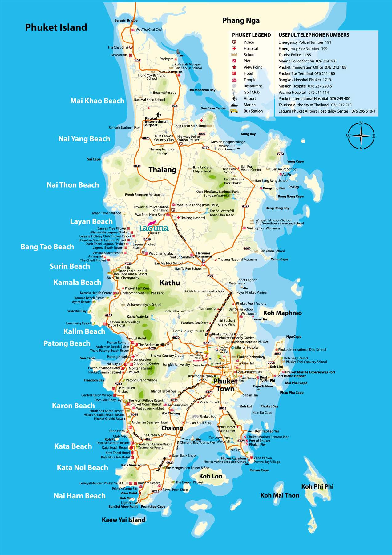 phuket map tourist