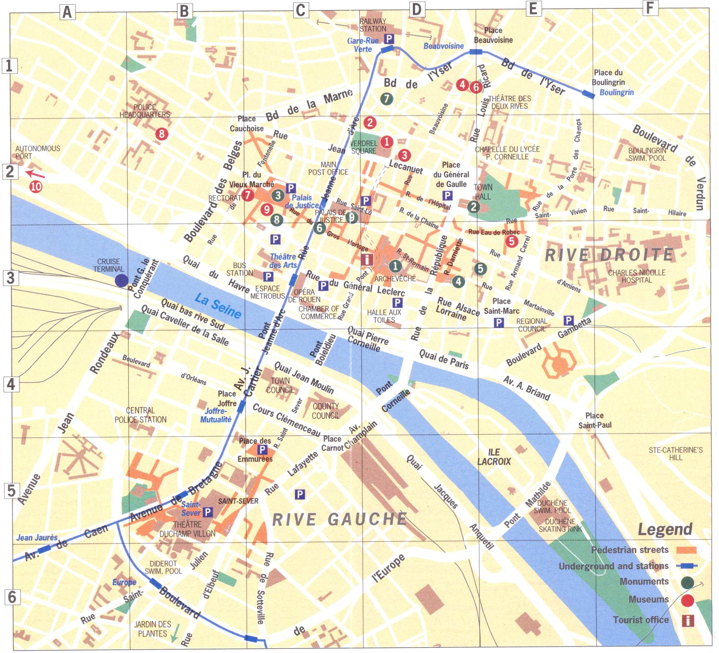 rouen france street map