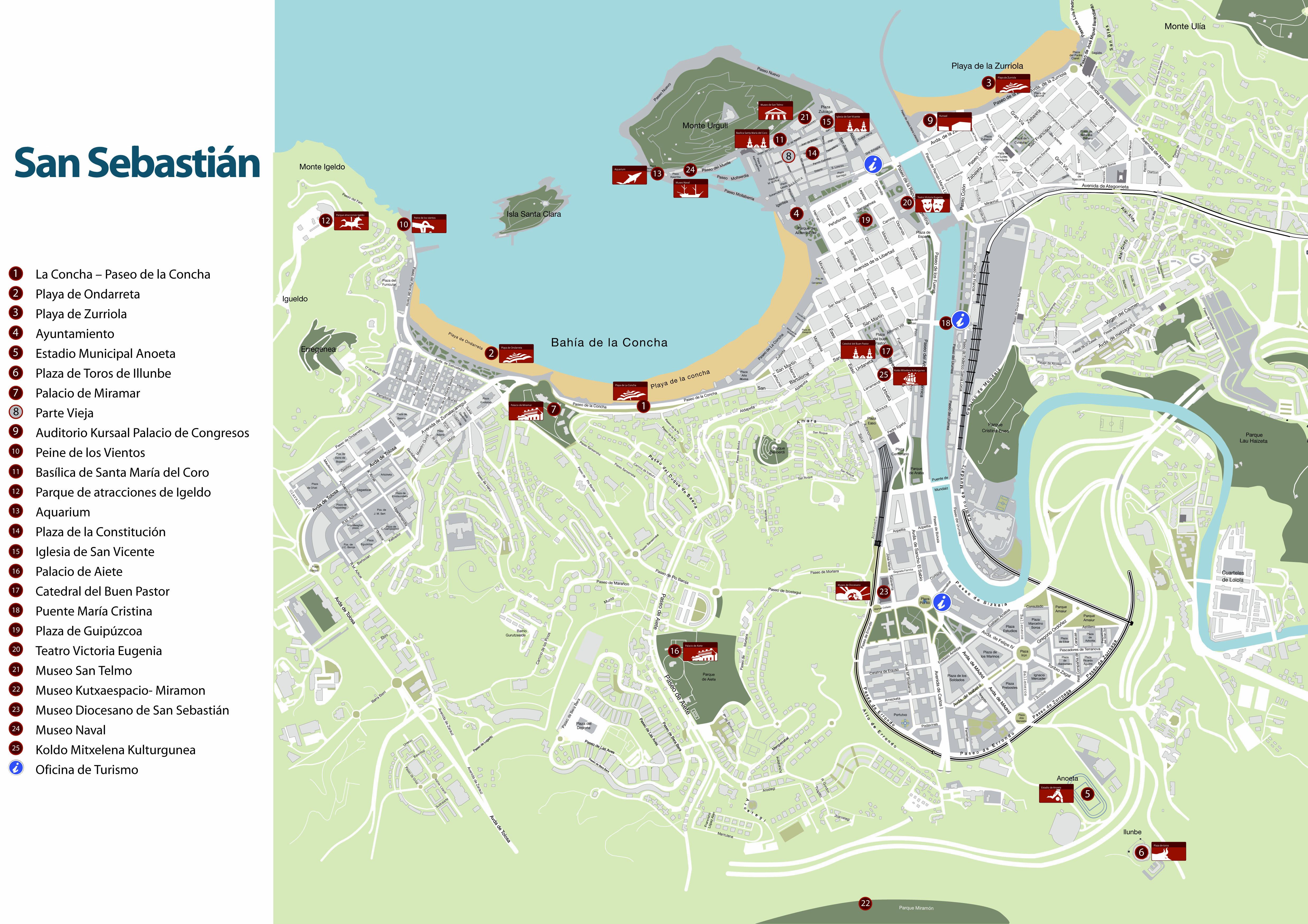 san sebastian tourist map