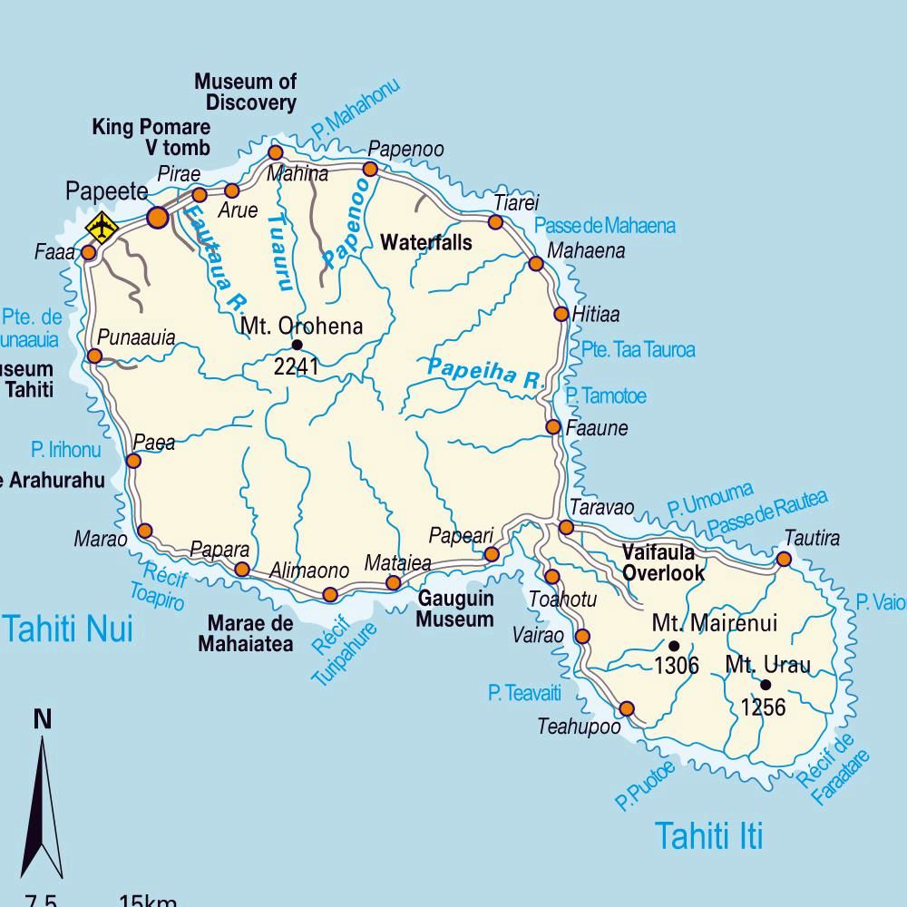 Stadtplan Von Tahiti Insel Detaillierte Gedruckte Karten Von Tahiti Insel Franzosisch Polynesien Der Herunterladenmoglichkeit