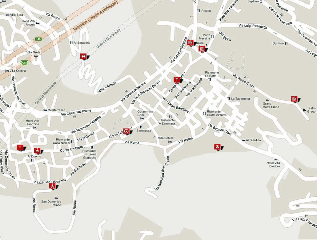 Map Of Taormina Sicily