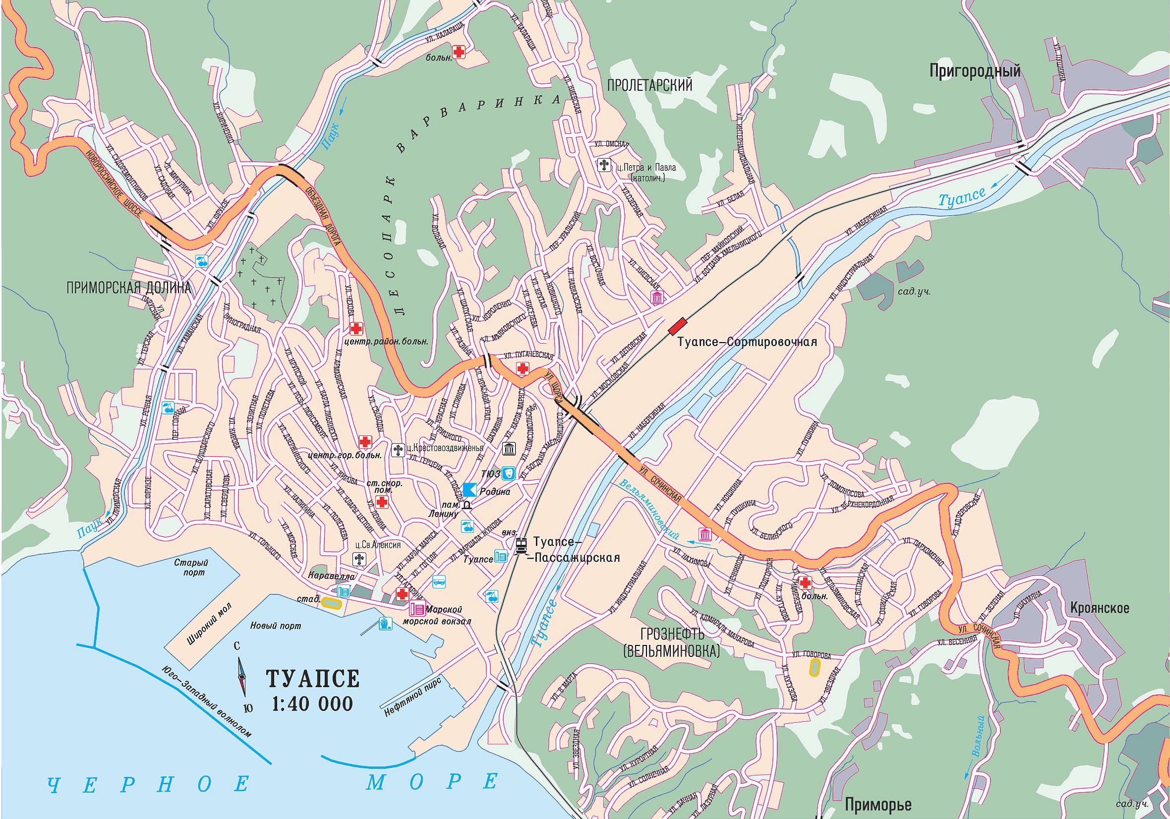 Large Tuapse Maps for Free Download and Print | High-Resolution and