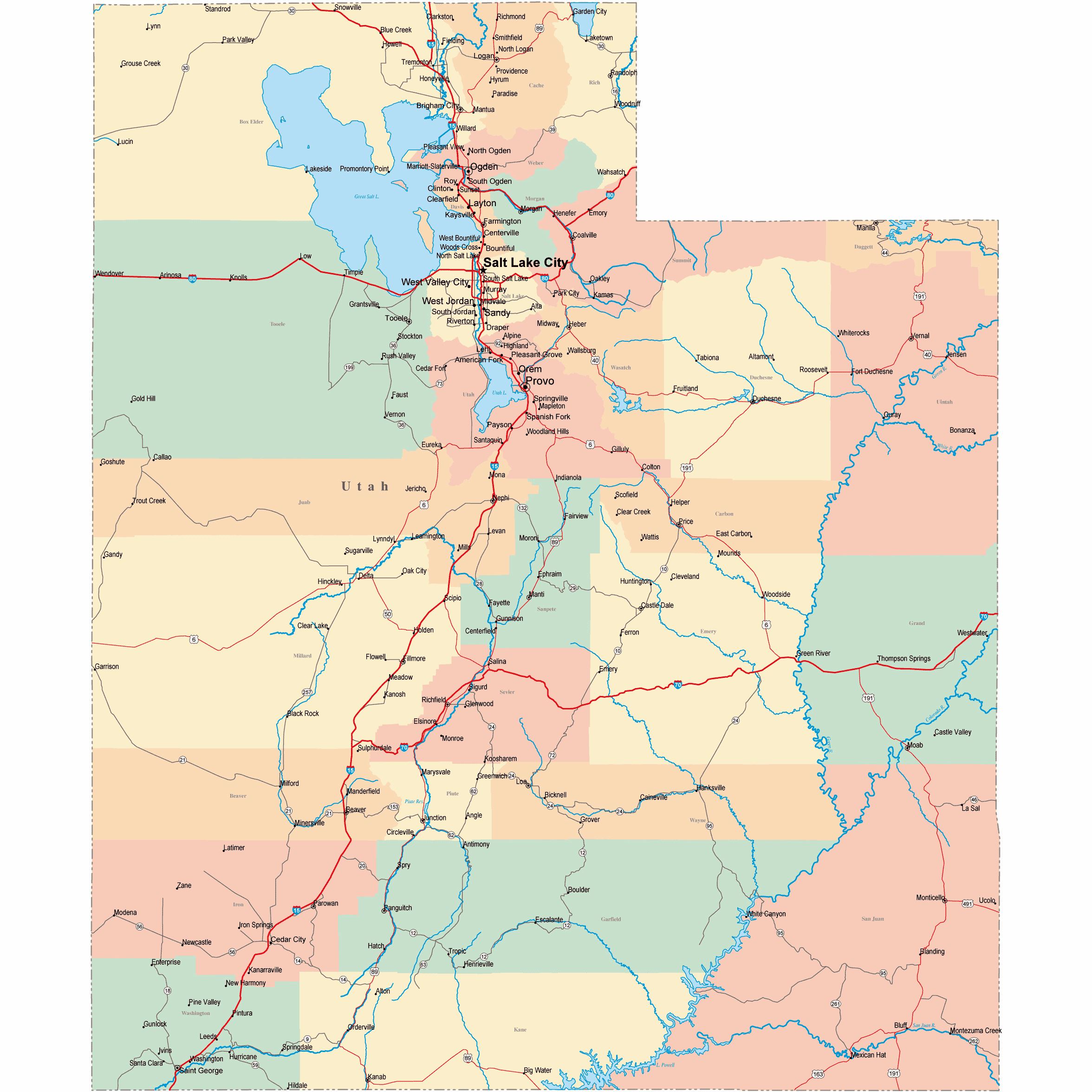 Large Utah Maps For Free Download And Print High Resolution And Detailed Maps