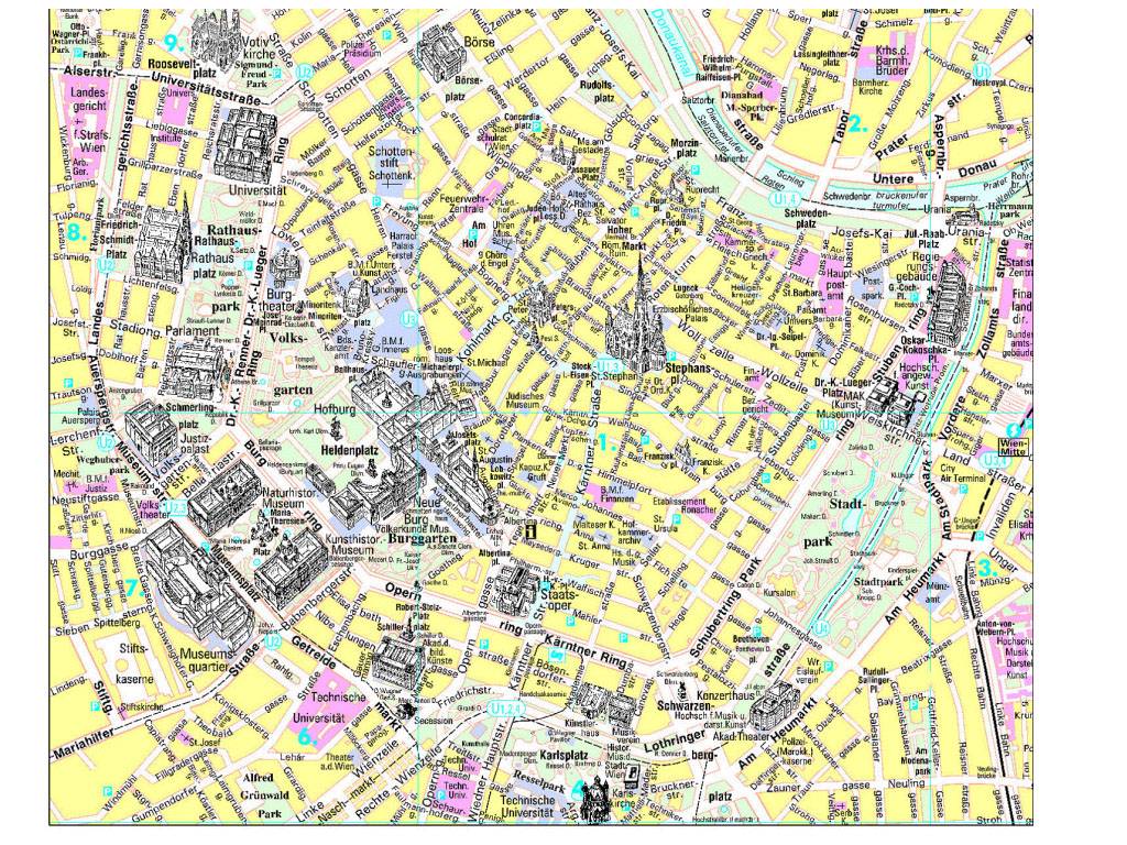 Stadtplan Von Wien Detaillierte Gedruckte Karten Von Wien Osterreich Der Herunterladenmoglichkeit