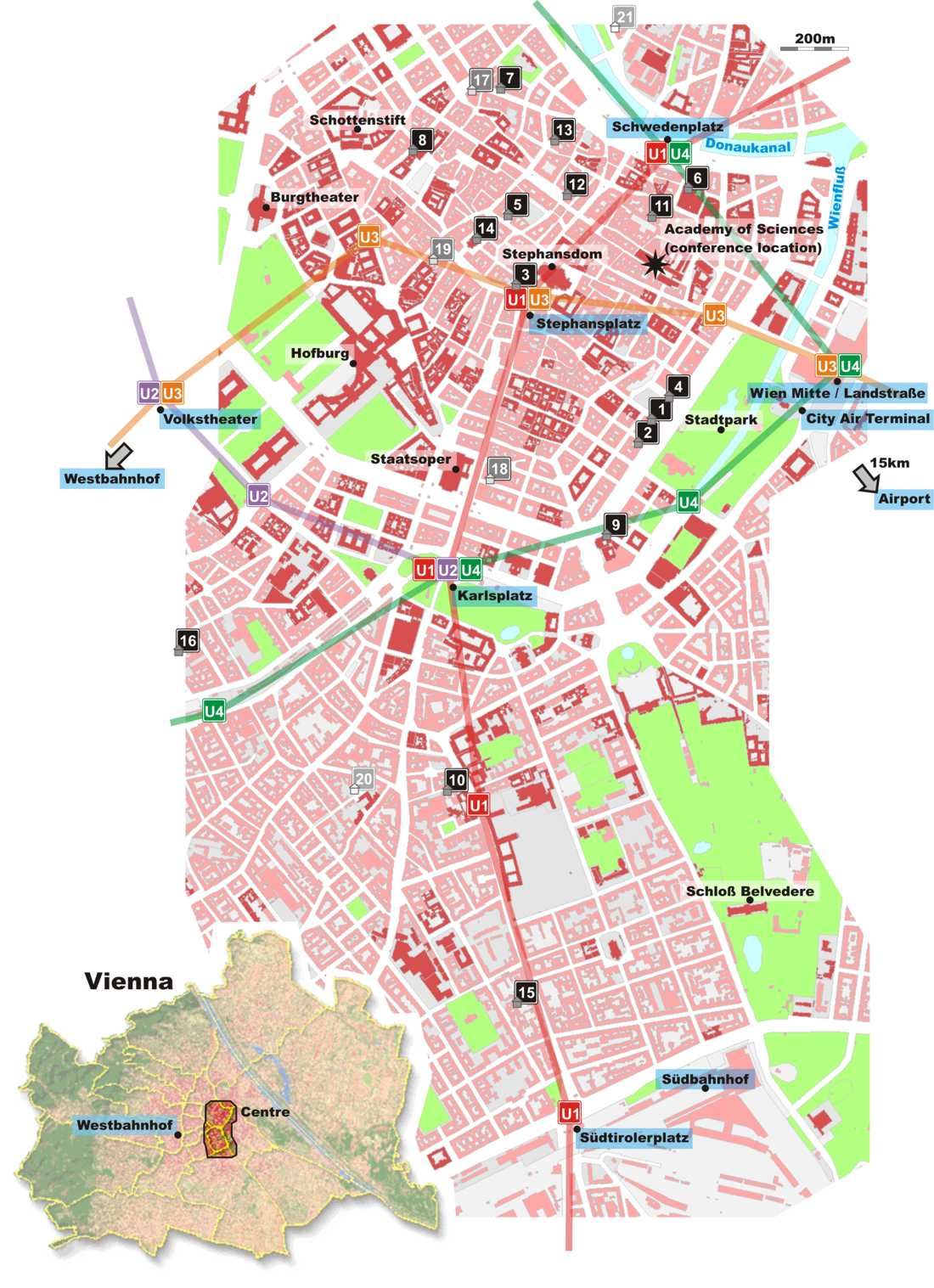 Stadtplan von Wien | Detaillierte gedruckte Karten von Wien, Osterreich