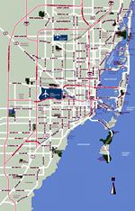 Miami - carte du métro | Carte détaillée du métropolitain de Miami  (Etats-Unis) pour télécharger