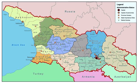 Детальная карта Абхазии 1