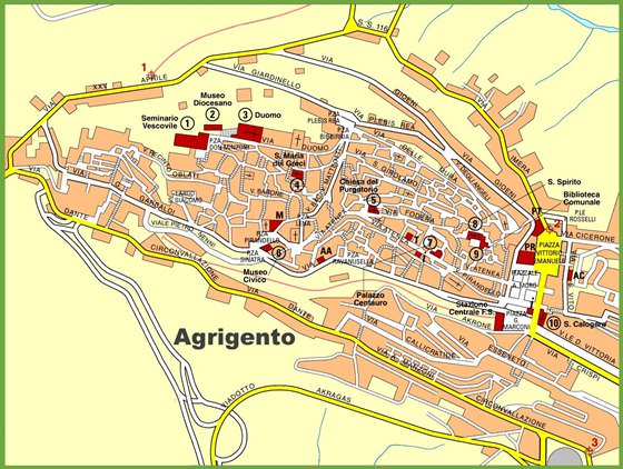 Large map of Agrigento 1