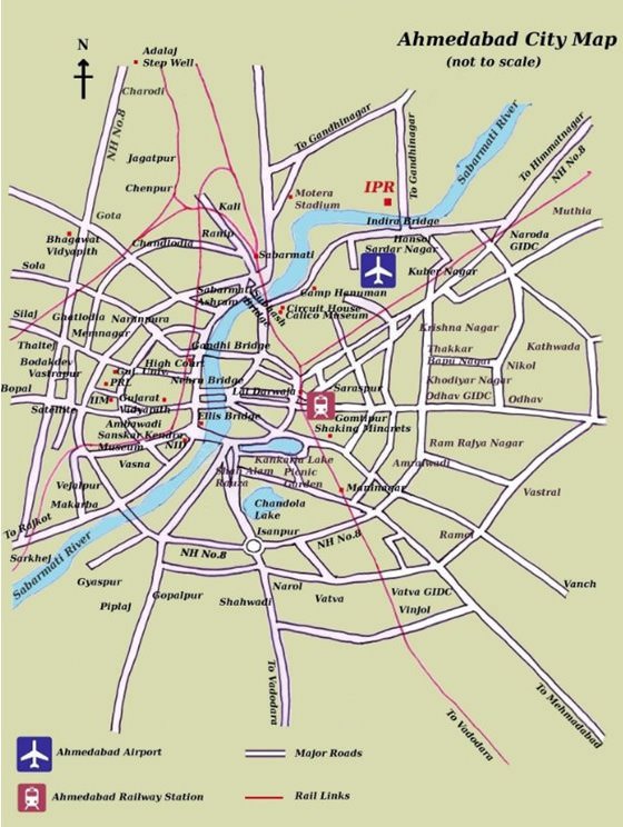 Large map of Ahmedabad 1