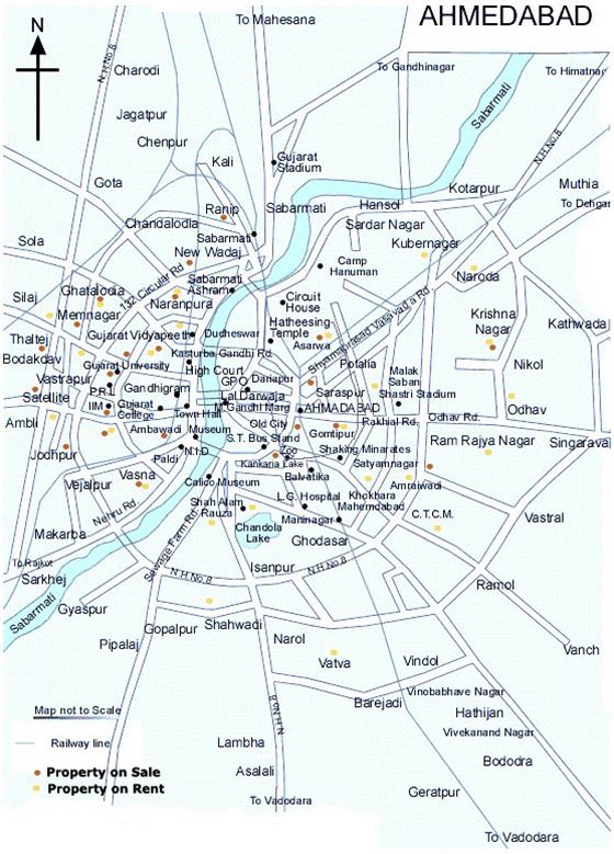 Подробная карта Ахмедабада 2