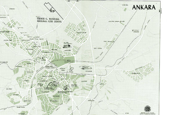 Gedetailleerde plattegrond van Ankara