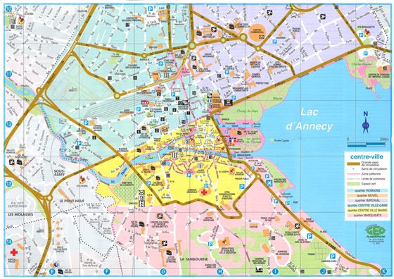 Detailed map of Annecy 2