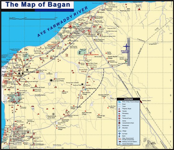 Detailed map of Bagan 2