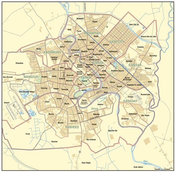 Детальная карта Багдада 1