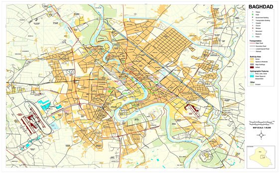 Detailed map of Baghdad 2