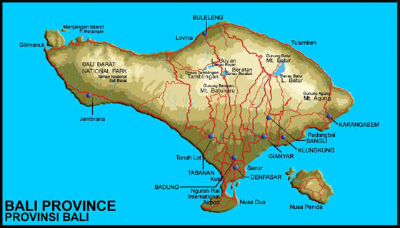 Large map of Bali 1