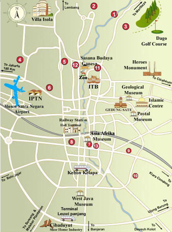 Detaillierte Karte von Bandung 2