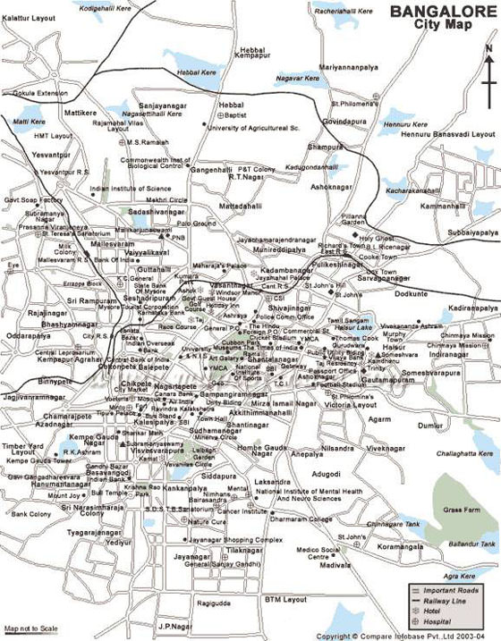 Подробная карта Бангалора 2