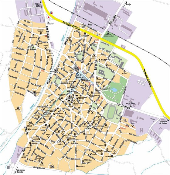 Large map of Bansko 1